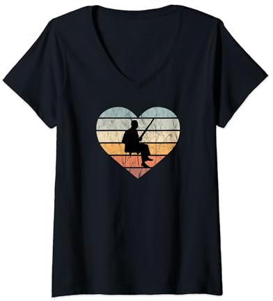 Damen Ich liebe Fagott spielen Vintage Fagottfan Retro Fagottist T-Shirt mit V-Ausschnitt