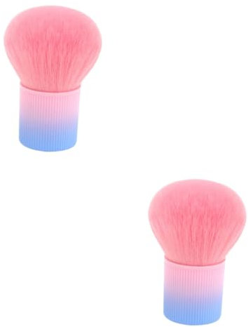Beatifufu 2pcs Foundation Makeup Brush Face Makeup Powder Brush Portable Powder Essential Tool Soft Dense