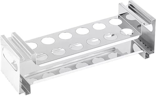 Ericetion 12 Shot Glass Serving Tray, Stainless Steel Cocktail Holder Shot Glass Rack Liquor Tray Drinks Serving Board Organizer for Liquor Shots Whisky Brandy Vodka Rum