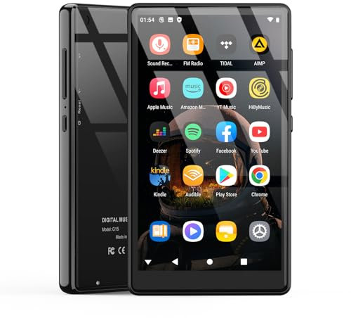 Lecteur MP3 5 Pouces avec Bluetooth et WiFi, Lecteur MP4 Android 80 Go, Lecteur pour Enfants avec Haut-parleurs, Son HiFi, Lecteur de Musique avec Spotify, Youtube (Black)