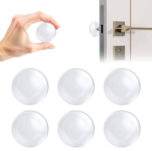 Funalix 6 Piezas Tope de Puerta, Topes para Puertas Autoadhesivos de Silicona, Protectores de Pared y Muebles para Puertas Interiores en Dormitorio, Cocina y Baño (Transparente/40 x 8 mm)