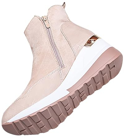 cfpqv Botas con plataforma para mujer, botas cortas, botas de mujer, botas de tacón bajo, botas de invierno, botas de motociclista, botas de invierno, botas de trabajo, botas de esquí, botas para