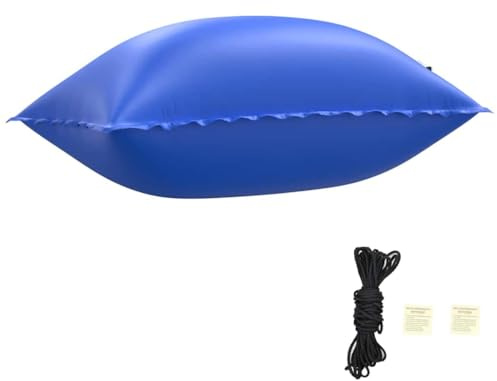 vidaXL Vinter Pool Kudde Blå 380 x 180 x 140 cm PVC, Hållbar, uppblåsbar poolkudde, UV-resistent, perfekt grej för underhåll av ovanmarkspooler
