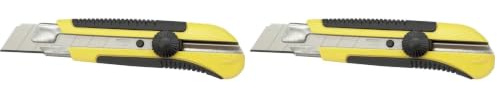STANLEY Cutter 25mm Bimatière Dynagrip Avec Blocage de La Lame Sécable en 7 Segments 0-10-425 (Lot de 2)