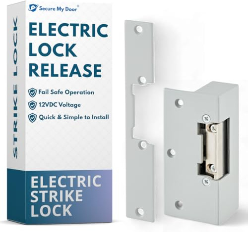 SecureMyDoor - Electric Lock Release Fail Safe with Adjustable Jaw for Door Access Control Systems - 12VDC - Ideal for Commercial, Residential, and Industrial Buildings - Strike Lock