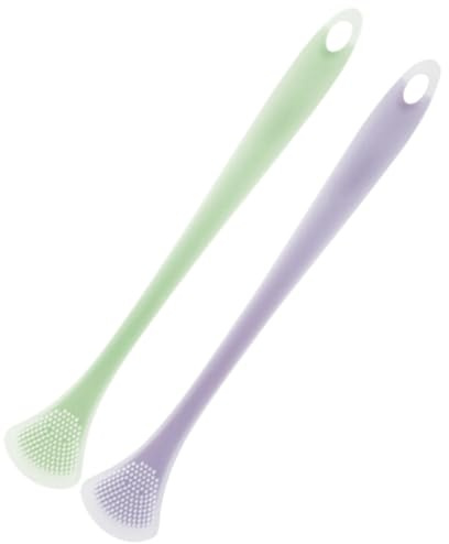 CLISPEED Json(Data [Raschietto Pulisci Lingua in Silicone e Nylon 2 Pezzi per Adulti Strumenti per Pulizia Linguale in Ambito Domestico e Professionale