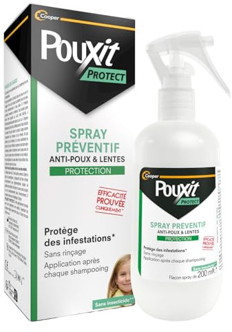 POUXIT - Spray préventif anti-poux - Protège des infestations1 - Sans rinçage - Protection anti-poux - 200 ml