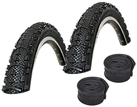 Kenda Set: 2 x Kwick K879 ATB/MTB Fahrrad Reifen 50-559 / 26x1.95 + Conti SCHLÄUCHE Rennradventil