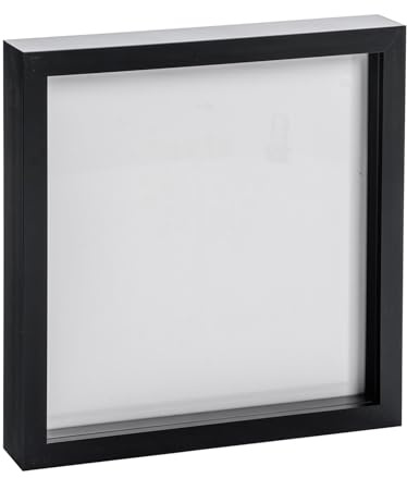 Nicola Spring 3D Shadow Box Photo Frame - 10 x 10 (25 x 25cm) - Pack of 1 - Black 3D Photo Picture Frame Box Memorabilia Display Case for Object, Crafts, Keepsakes, Wedding, Graduation