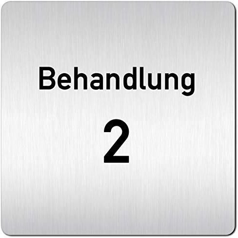 Türschilder24 XXL Schild - Türschild • 125 x 125 mm • Behandlung - Behandlungsraum • 1,5 mm Aluminium Vollmaterial • 100% Made in Germany (Behandlung 2)