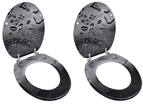 vidaXL 2x Toilettensitz Deckel MDF Wasser WC Sitz Toilettendeckel Klodeckel