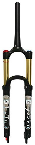 LvTu Fahrrad Luft Feder Vorderrad Gabel MTB 26 27,5 29 Zoll 140mm Federweg 9mm QR Magnesiumlegierung LVTU-140L-QR-9x100 Mountainbike Gabel (Color : Tapered Manual Lockout, Size : 27.5 inch)