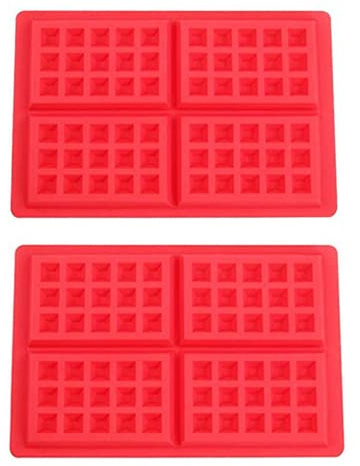 Selecto Bake Lot de 2 moules à gaufres rectangulaires en silicone 4 cavités
