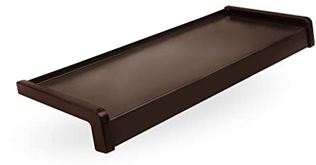 Seiletech.de Davanzale per finestra in alluminio + verniciato a polvere, 50 cm, bronzo RAL 8017, profondità 15 cm, resistente alle intemperie, con tappi terminali in PVC, davanzale esterno per