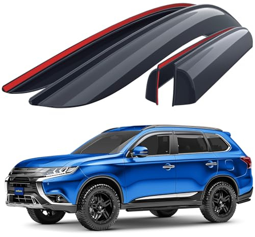 Goodyear Windabweiser für/kompatible mit Mitsubishi Outlander III 2013-2023 - Stick-on Regenabweiser - Autofenster Regenschutz - Ermöglichen Frischluft - Waschstraßenfest - Einfache Montage 4 Set DR