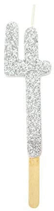 PME Silver Glitter Number Candle 4