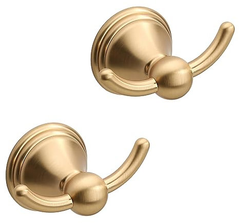 Asidrama Handtuchhaken für Badezimmer, gebürstetes Messing, Kleiderhaken für Küche, Duschtür, Wandmontage, exquisite Bademantel- und Handtuchhaken, langlebige Bademantel-Wandhaken zum Aufhängen von
