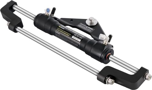VEVOR Kit de Direction Hydraulique pour Bateau 300 HP, Cylindre de Direction en Alliage d'Aluminium, avec Volant de 34,3 cm et Tuyau Hydraulique de 3 m, pour Système de Direction des Bateaux Marine