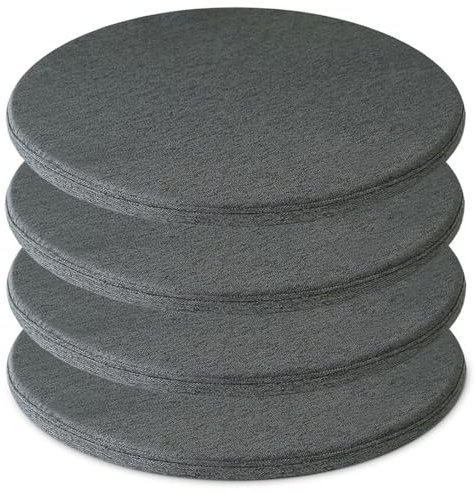 Sitzkissen Gartenstuhl Stuhlkissen Outdoor Rundes Stuhlkissen Weiches Sitzkissen für Esszimmerstuhl/Hocker/Garten/Indoor/Outdoor/Zuhause Sitzkissen Stuhl,35 * 35CM(Set of 4)-Dark Grey