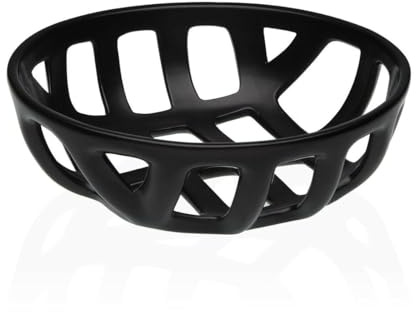 Versa Frutero Negro Cerámica Dolomita 26,4 x 8,5 x 26,4 cm