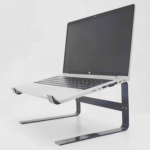 Laptop Ständer, Ergonomischer Notebook Halter für Laptops 10-17Zoll, Notebook Ständer Wärmeableitung & Anti-Rutsch Design, Universaler PC Riser für Schreibtisch, Laptophalter für Homeoffice- Schwarz