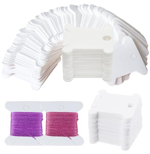 pcsfoe 200 Stück Stickgarn Aufbewahrung Card,Plastikseide Bobbins Thread Card,Nähgarn Aufbewahrung,Stickgarn Yarn Winder Für Bastelarbeiten, Nähen, Aufbewahren,DIY Craft Sewing Storage