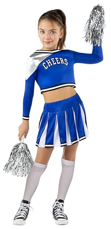 Funidelia | Costume da cheerleader USA con accessori per ragazza per bambina Cheerleader & Football Americano - Costume per bambini e accessori per Feste, Carnevale e Halloween - Taglia 5-6 anni
