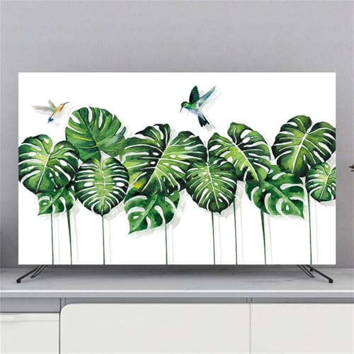 Hixingo TV Abdeckung Staubschutzhülle, 3D Grün Pflanze Muster TV Staubschutzhülle 32-80inch TV Abdeckung Schutzhülle Fernseher Fernsehabdeckung TV Schutzhülle (40-43inch,Kolibri)