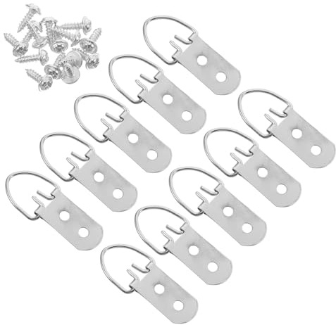 iplusmile Juego De 30 Gancho D Anilla para Colgar Marcos con Tornillos Soporte Resistente para Cuadros Pesados Completo para Montaje de Fotos Lienzos Espejos y Bordados de Punto de Cruz