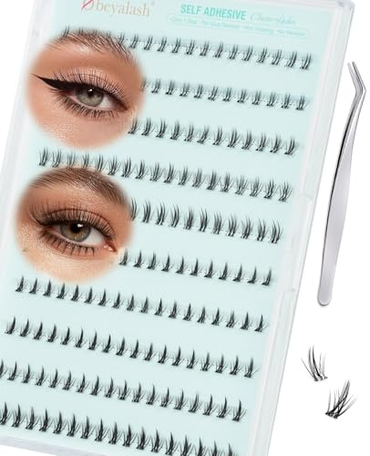 Obeyalash Självhäftande ögonfransar utan lim, Under Lashes, klusterögonfransar, 5-7 mm, återanvändbara självhäftande ögonfransar, tryck på ingen lim behövs
