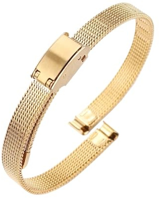 POYNMRE 6 mm Mesh-Uhrenarmband, kompatibel mit Rosemont Olivia Burton Milan, Edelstahlarmband, Damenbefestigung, gerade Verbindung, Metall-Uhrenkette