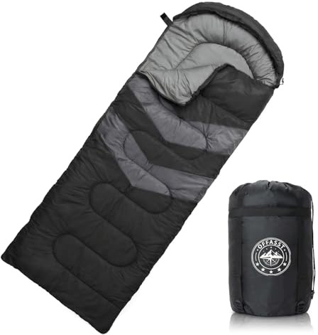 OFFASST Schlafsack Winter -15°C bis 0°C (950GSM / 3.2kg), Winterschlafsack Outdoor für Erwachsene & Kinder - Ultralichter Camping Schlafsäcke mit Kompressionssack, Leicht & Warm als Deckenschlafsack