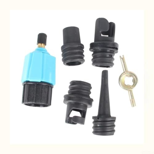 Válvula de aire, adaptador rápido de 4 pulgadas para neumáticos de coche, colchón inflable, sofá, válvula multifuncional de inflado rápido, múltiples conectores (azul)