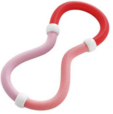 Aro de Fitness Plegable con Resorte Suave, Capacidad 1,5 kg, para Ejercicios en Interiores y Exteriores, Accesorio de Entrenamiento- Rosado Rojo