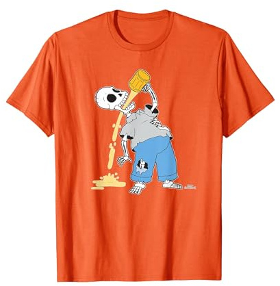 Los Simpson: Homer Skeleton Beer Treehouse of Horror Camiseta, Hombre, Naranja, L
