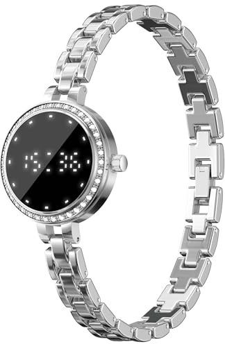 Relojes inteligentes para mujer, rastreador de fitness 24/7, monitor de frecuencia cardíaca, podómetro, rastreador de actividad para mujeres, rastreador de sueño, cámara remota, notificación, pulsera