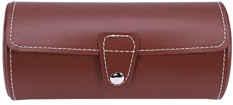 Yosoo Health Gear Klockrulle, 3-fack PU-läder Cylinder Organizer-fodral