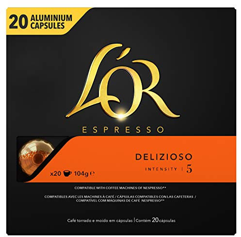 L'OR Delizioso - 200 Capsules de Café intensité 5 - Compatibles Nespresso®* (lot de 20 x 10)