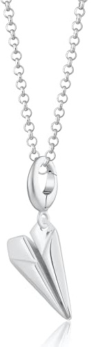 Lily Charmed - Paper Plane Pendant Necklace 925 Sterling Silver, 18ct Gold Plated with 18 Inch Chain