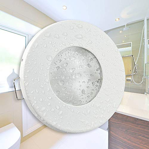 LED Einbaustrahler weiß 7 Watt warmweiß super flach 12V - MR16 Einbauleuchte für Badezimmer, Außenbereich IP44 - Ø 55-60mm Bohrloch - Bad Sauna Dusche WC Terrasse