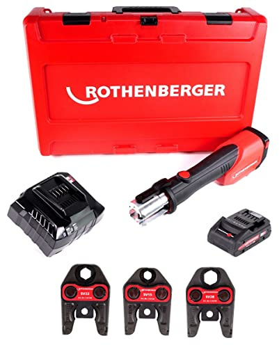 Rothenberger ROMAX 4000 Set SV15-22-28mm Akku Pressmaschine + 1x Akku 4,0Ah + Ladegerät + Pressbacken + Koffer (1000001924)