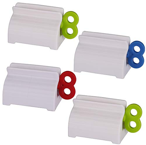 Toothpaste Tube Squeezers Toothpaste Roller - Manual Toothpaste Tube Roller Squeezer Tool, Toothbrush Squeezers, Toothpaste Clip Holder Stand Winder by XYKEEY (Multi-Colored)