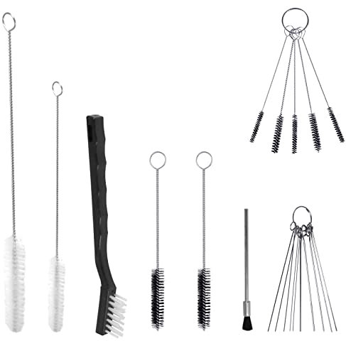 17pcs Aerografo Pistola Spray Ugello Pulizia Kit di Attrezzi di Riparazione Ago & Spazzola Set