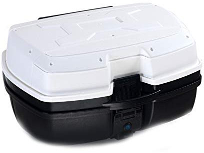 ZXCASDF Topcase Motorradkoffer,Motorradkoffer, Rollerkoffer Für Motorräder, Roller, Mofas Und Quads, Helmkoffer, Topcase, 55 X 39 X 29 cm,Weiß