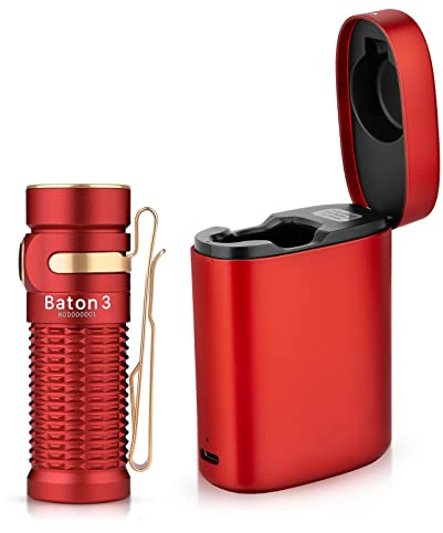 OLIGHT Baton 3 Petite Lampe de Poche Aimantée avec Chargeur sans Fil 1200 Lumens 6 Niveaux d'Éclairage Autonomie Max 94 Jours Torche Étanche pour Camping d'Urgence Randonnée Pêche Ménage