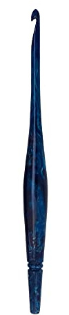 Ommi Häkelnadeln mit ergonomischem Griff, handgefertigt, 17,8 cm, Stricknadel, Bastelgarn, tolles Geschenk, Blau, 7 mm