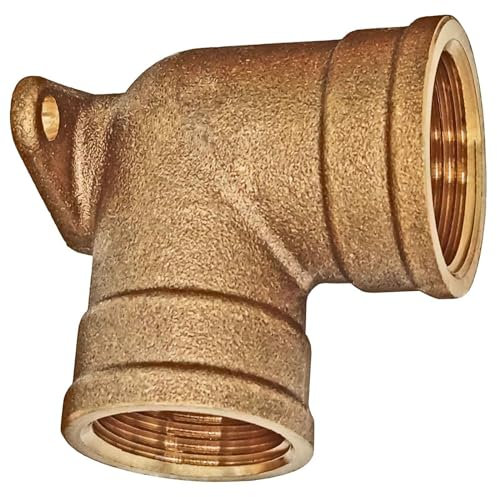 Wand Decken Winkel aus Messing 3/4 Zoll IG x IG DN20 Innengewinde Innendurchmesser 24mm Gewinde Fitting Trinkwasser geeignet Rohr Verschraubung Kupplung Anschluss Wasser Hahn