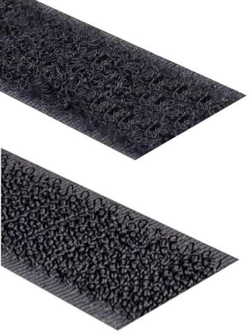 Kstar Klettband selbstklebend extra Stark, Hakenband und Flauschband, Farbe, Breite, Länge wählbar, Klettverschluss selbstklebend (Set, schwarz, 16 mm x 6 m)