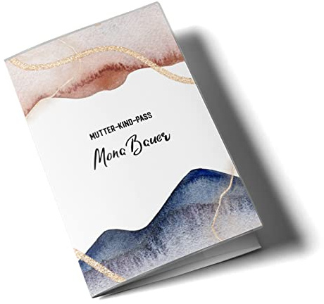 OLGS Mutter-Kind-Pass Hülle Golden Glamour Splash | MKP Hülle Schwangerschaft Geschenkidee personalisierbar mit Namen - Schutzhülle für den österreichischen MuKi-Pass personalisiert, Splash-08