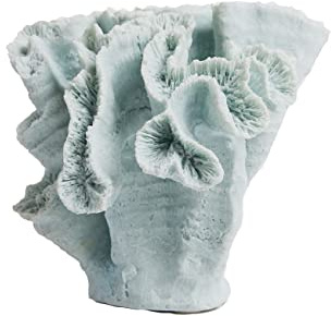 HAUCOZE Koralle Skulptur Figuren Aquarium Deko Modern Kunst Ozean Ornament Geschenk für Wohnzimmer Art Regal Polyresin 19cm